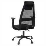 Office Chair Black Mesh Fabric and Faux Leather