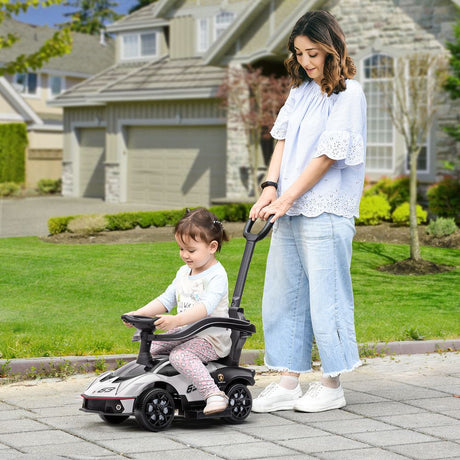 Lamborghini 2 in 1 Baby Ride on Push Car Toddler Push Along Car, White