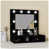 Mirror Cabinet with LED Black 60x31.5x62 cm