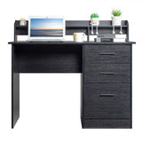 Particleboard Paste Triamine Desktop Storage Layer Three Drawers Computer Desk Black Wood Grain