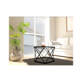 Hexagon Tempered Glass  Black Coffee Side Table (Big) - SLENDER