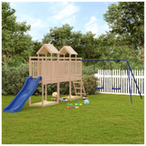 Playhouse with Slide Swings Solid Wood Pine