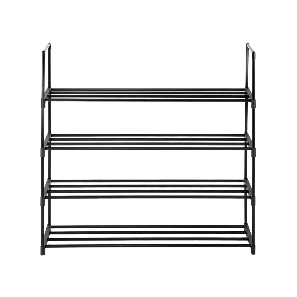 2 Set 4 Tiers Shoe Rack Shoe Tower Shelf Storage Organizer For Bedroom, Entryway, Hallway, and Closet Gray Color