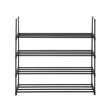 2 Set 4 Tiers Shoe Rack Shoe Tower Shelf Storage Organizer For Bedroom, Entryway, Hallway, and Closet Gray Color