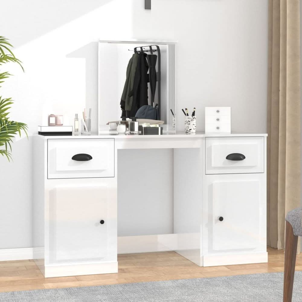 Dressing Table with Mirror White 130x50x132.5 cm