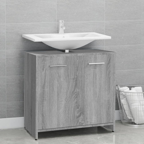 Bathroom Cabinet Smoked Oak 60x33x60 cm Engineered Wood