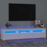 TV Cabinet with LED Lights White 240x35x40 cm