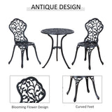 Cast Aluminium 3 Pcs Bistro Set-Black