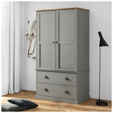 Wardrobe VIGO Grey 90x55x176 cm Solid Wood Pine