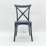 GREY PLASTIC FRENCH CROSS BACK CHAIR