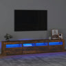 TV Cabinet with LED Lights White 240x35x40 cm