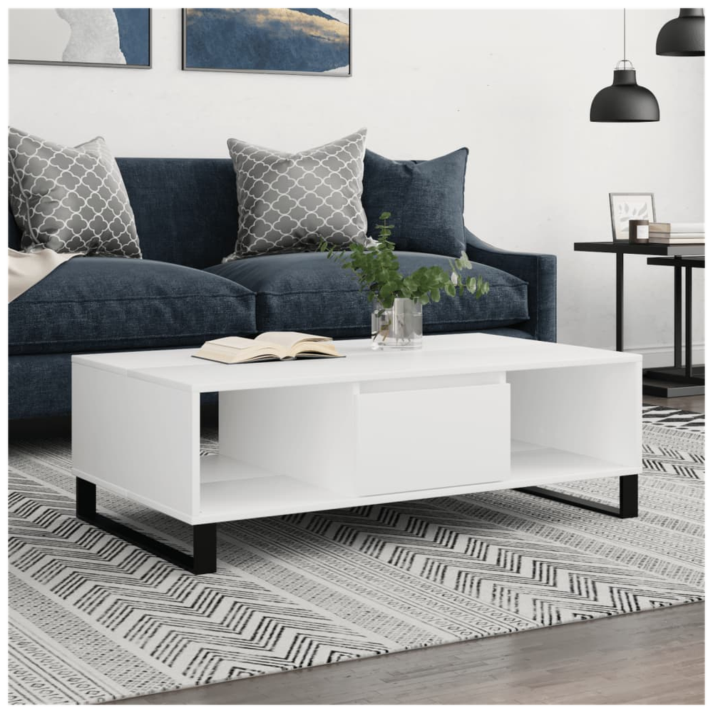 Coffee Table White 104x60x35 cm Engineered Wood