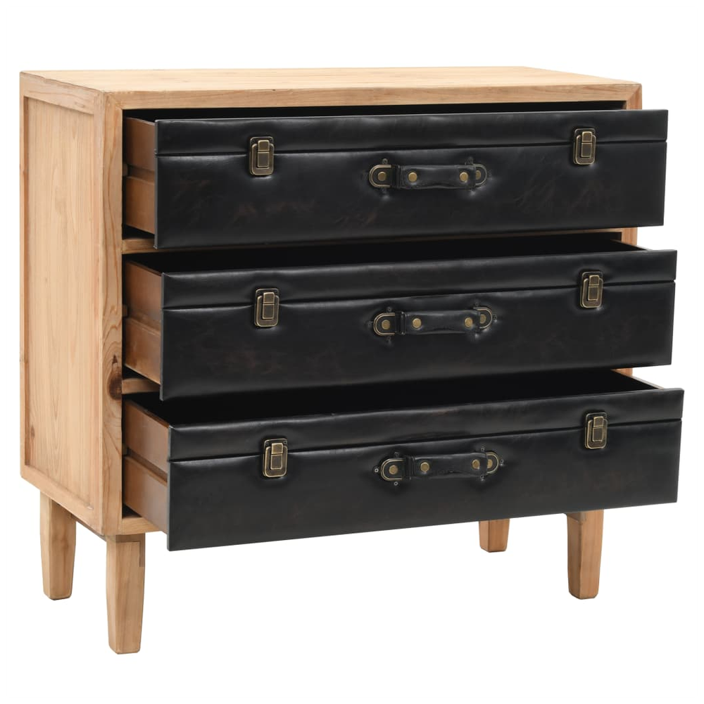 Drawer Cabinet Solid Fir Wood 80x36x75 cm