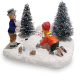 Christmas Village Set Accessories, Kids Playing Figurine, Collectible Building Scene Decoration, Home Fireplace, Holiday Decor