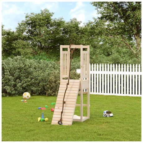 Playhouse with Climbing Wall Solid Wood Pine