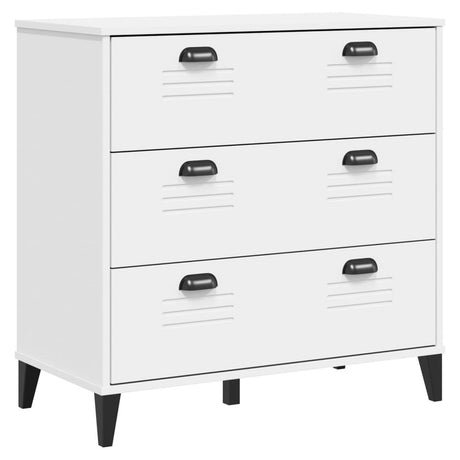 Drawer Cabinet White Solid Wood Pine