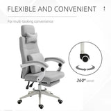 Ergonomic Home Office Chair 360 Swivel with Footrest Height Adjustable Grey