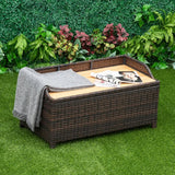 Rattan Garden Storage, 102Lx51Wx51H cm Brown / Cabinet Cushion Box Chest