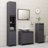 4 Piece Bathroom Furniture Set White Engineered Wood