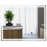 Dimmable Bathroom Mirror with LED Lights, 3 Colours, Defogging Film