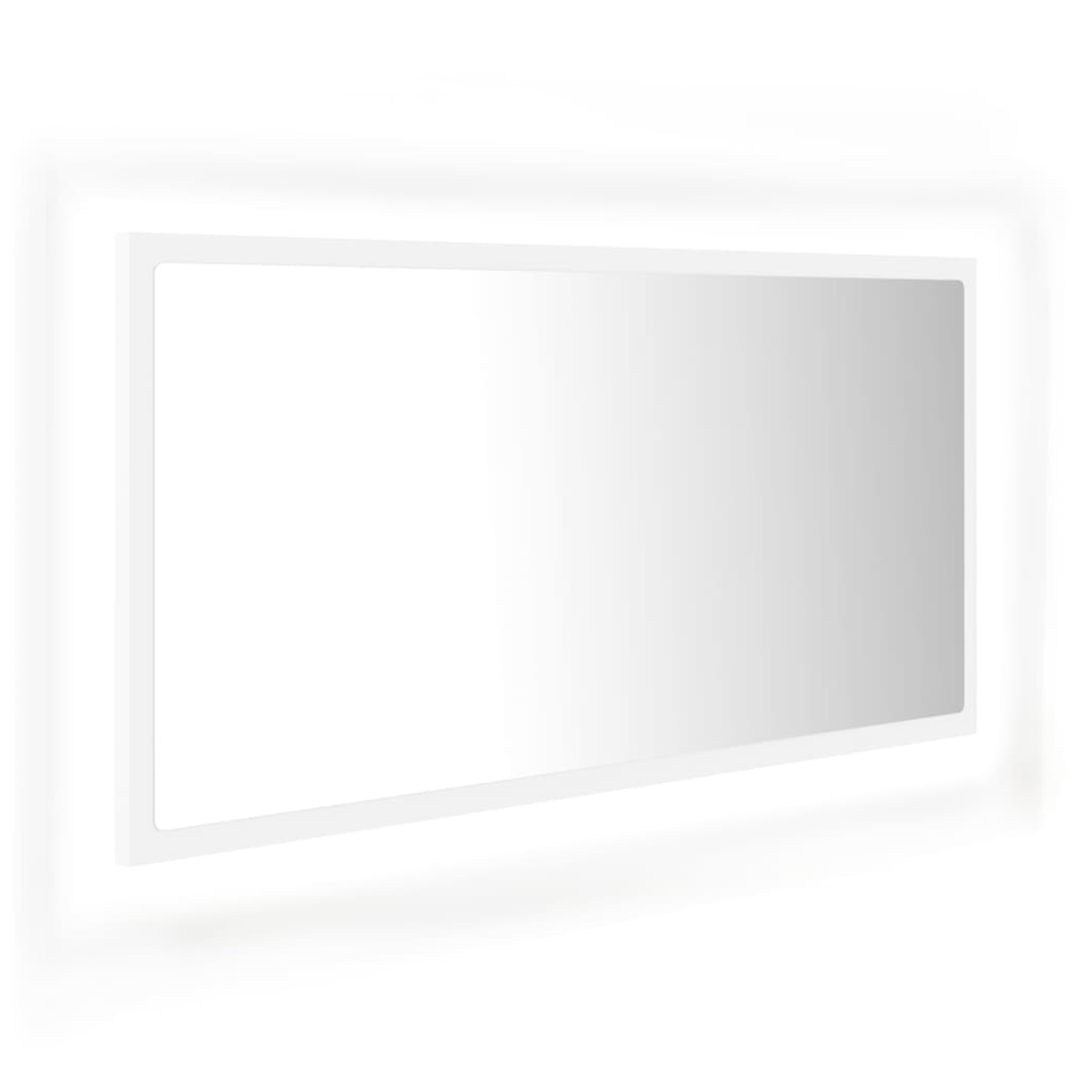 LED Bathroom Mirror White 90x8.5x37 cm Acrylic