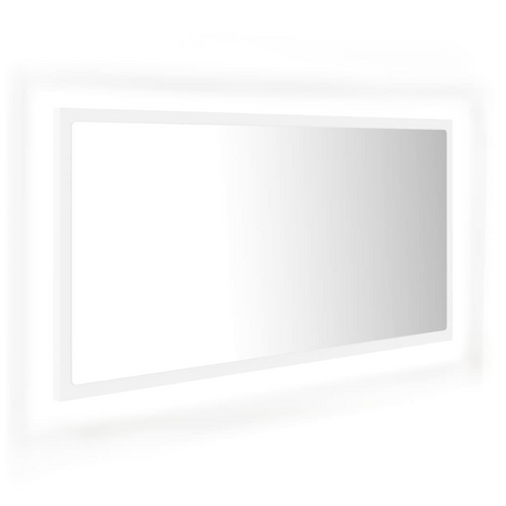 LED Bathroom Mirror White 90x8.5x37 cm Acrylic