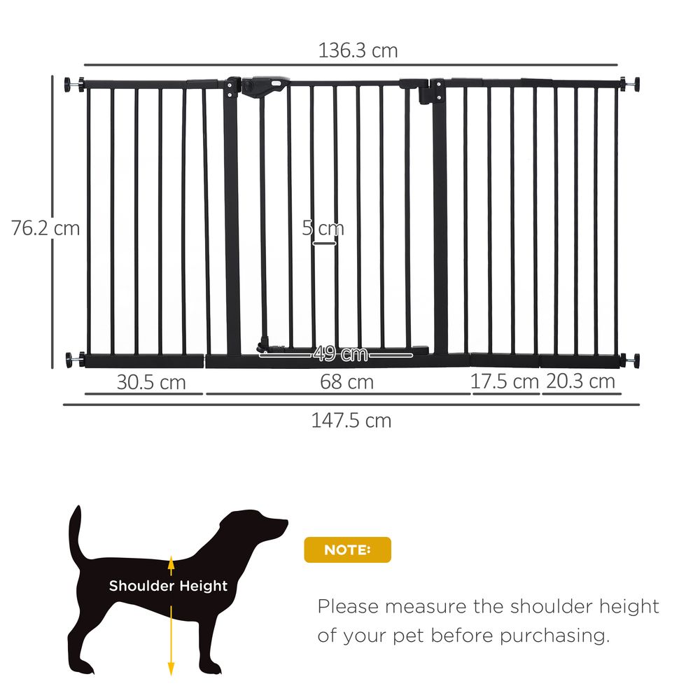 Adjustable Safety Gate 3 Extensions and Four Adjustable Screws,  Pawhut