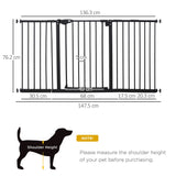 Adjustable Safety Gate 3 Extensions and Four Adjustable Screws,  Pawhut