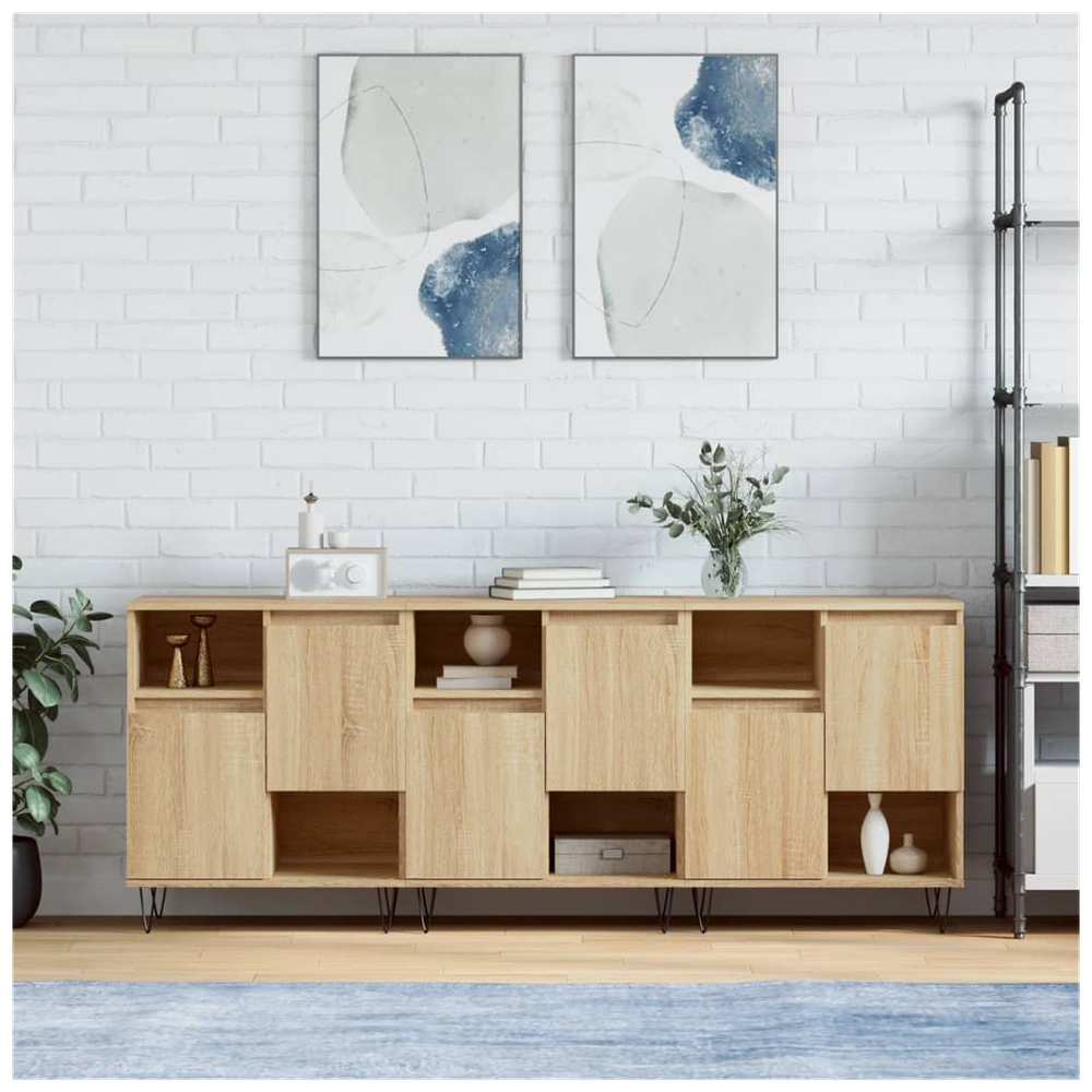 Sideboards 3 pcs Sonoma Oak Engineered Wood