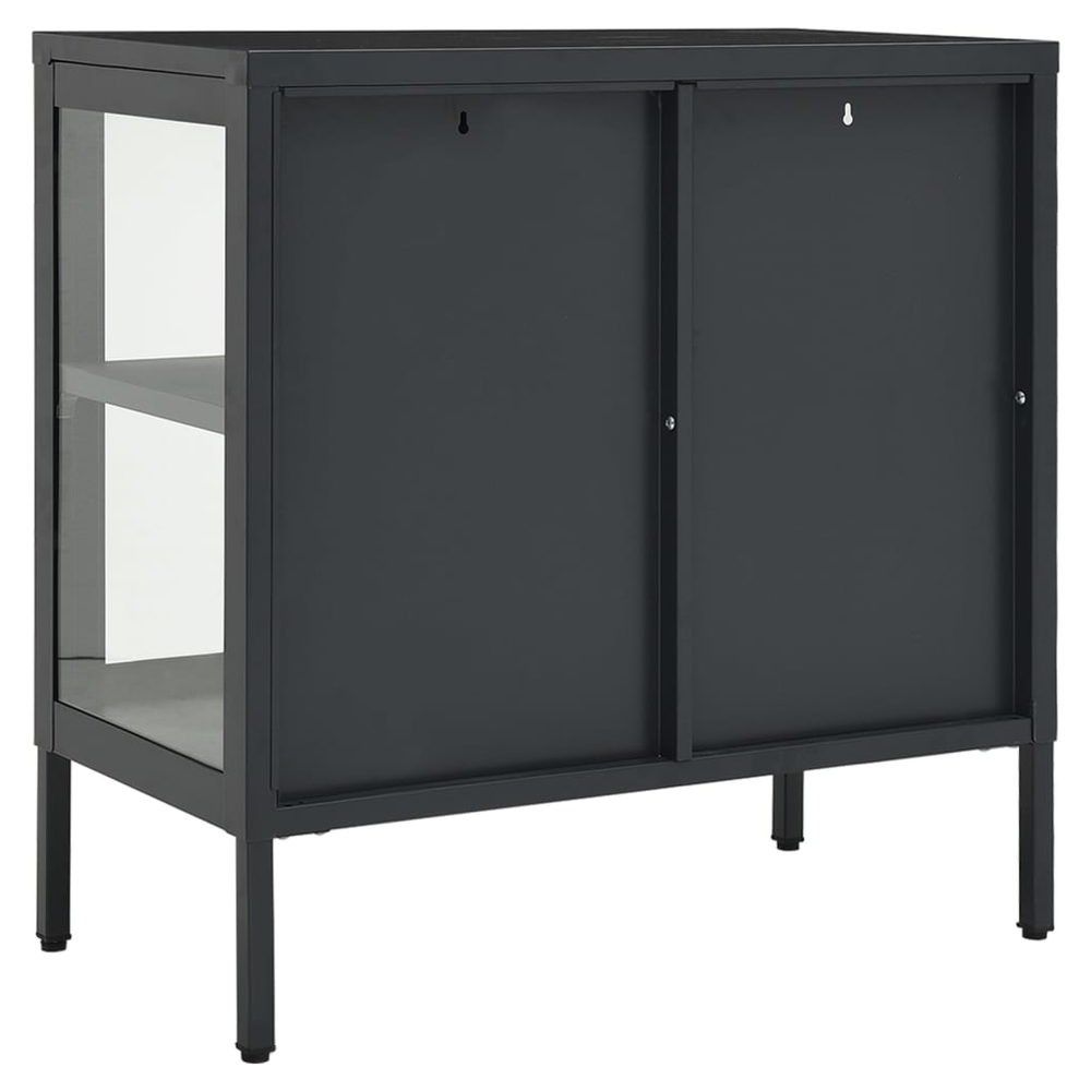 Sideboard Anthracite 70x35x70 cm Steel and Glass