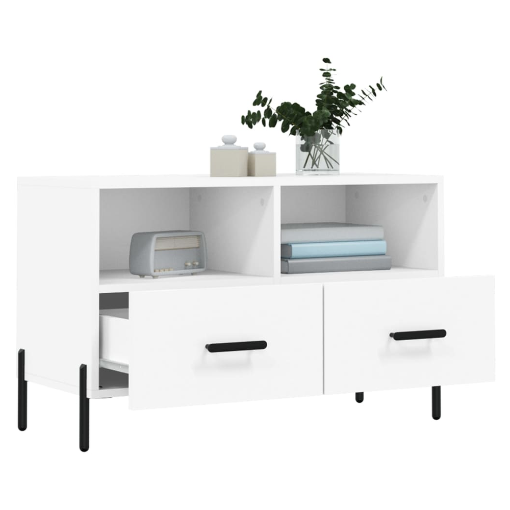 TV Cabinet White 80x36x50 cm Engineered Wood