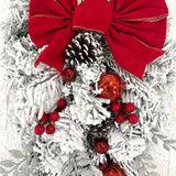 2023 New Christmas Wreath Front Door Christmas Wreath Red Ball Ornaments Door Window Mantle Indoor Outdoor Christmas Decoration