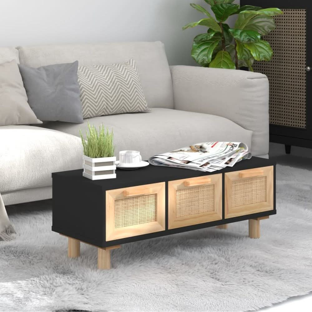 Coffee Table White 80x40x30 cm Engineered Wood&Solid Wood Pine