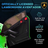 HOMCOM Lamborghini Aventador Licensed 12V Kids Electric Ride On Car - Green