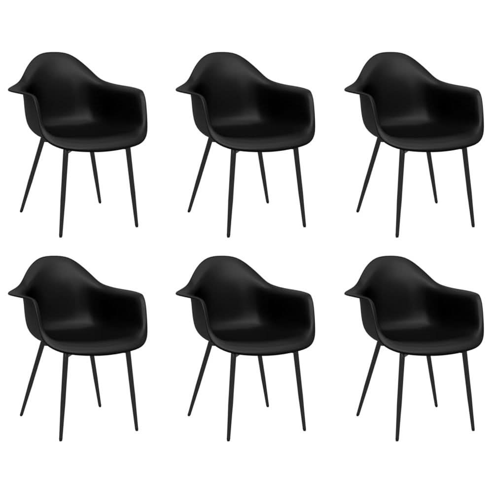 Dining Chairs 6 pcs Black