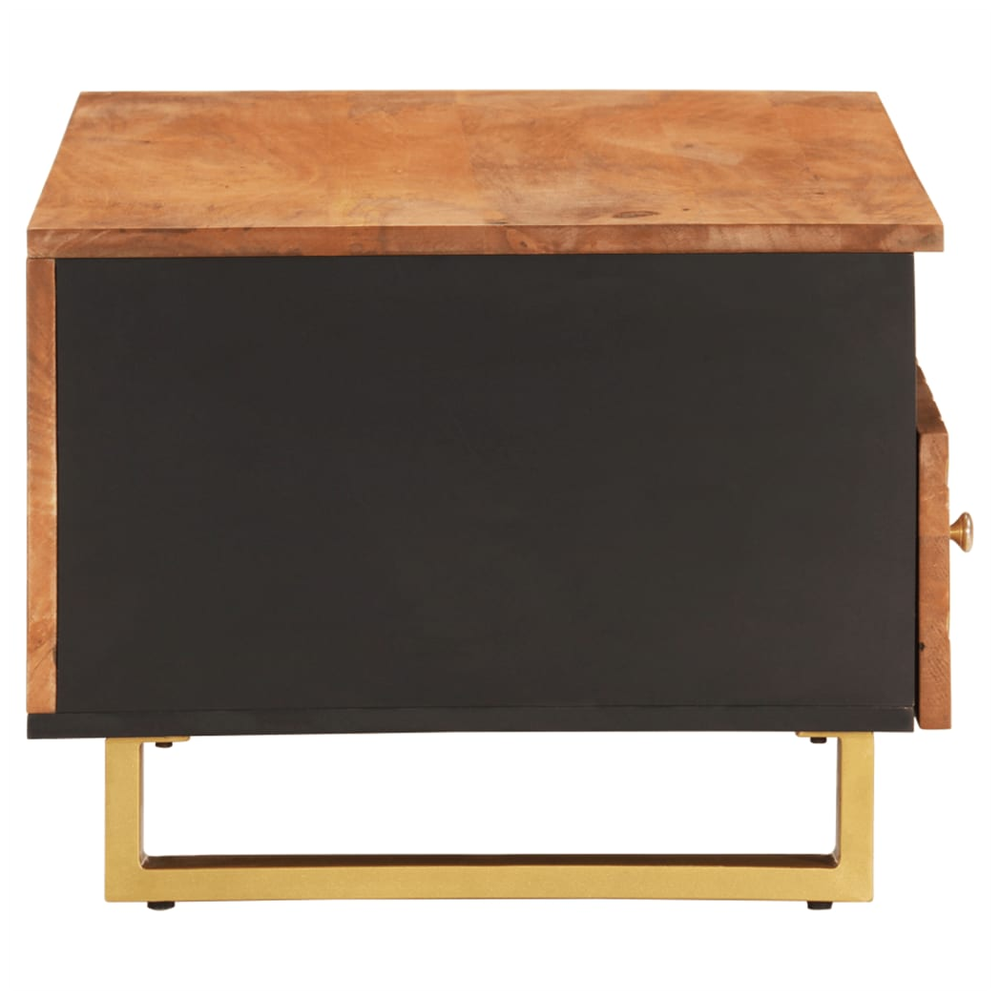 Coffee Table Brown and Black 80x54x40 cm Solid Wood Mango