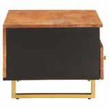 Coffee Table Brown and Black 80x54x40 cm Solid Wood Mango