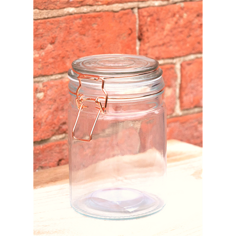 Storage Jar, Glass with Copper Wire Fastening