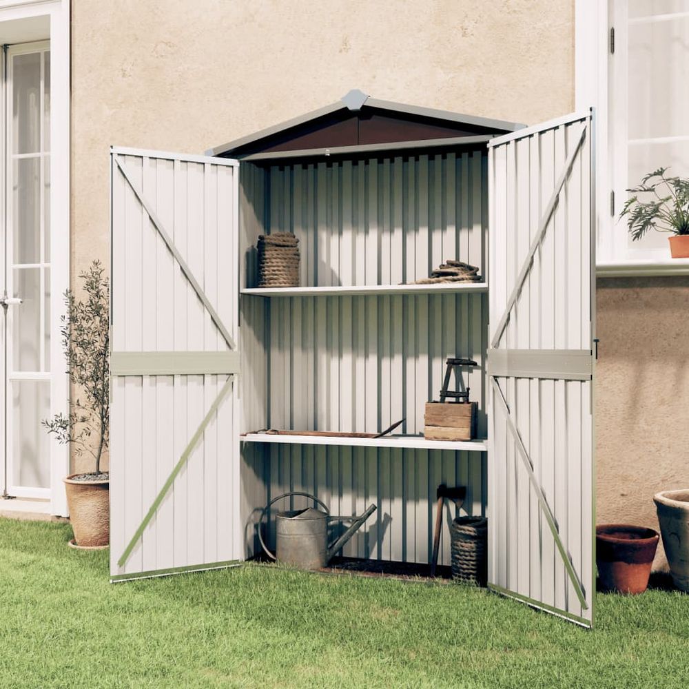 Garden Shed Green 116x45x175 cm Galvanised Steel