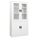 Office Cabinet White 90x40x180 cm Steel