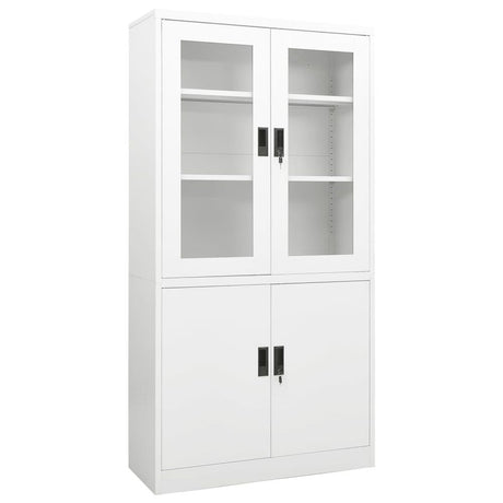 Office Cabinet White 90x40x180 cm Steel