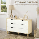 Chest of Drawers, 6 Drawer Unit Storage Chest Bedroom White and Brown