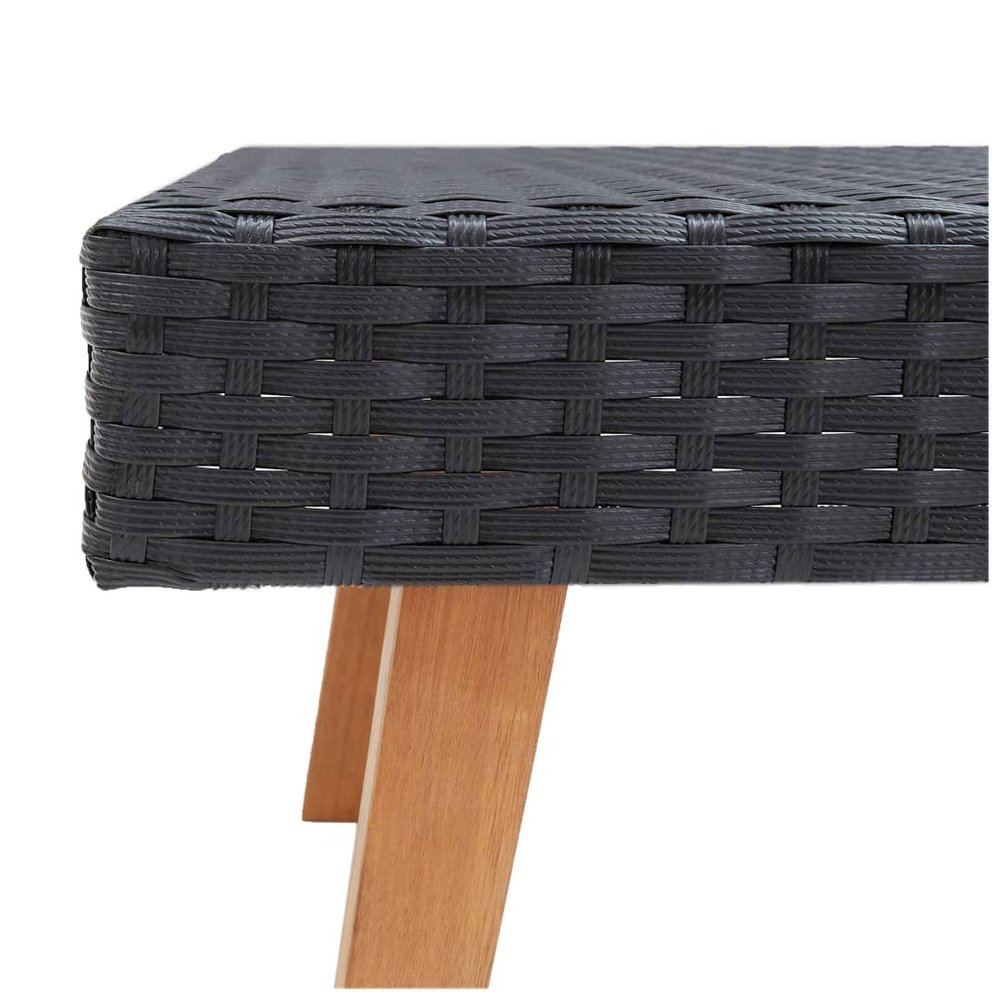 Garden Coffee Table Poly Rattan Black