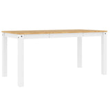 Dining Table Panama White 160x80x75 cm Solid Wood Pine