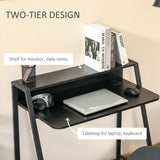 Computer Desk with Upper Storage Shelf, Stylish Indoor Decor 85cm