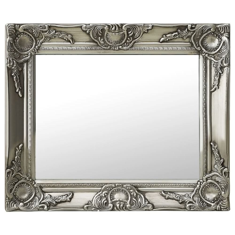 Wall Mirror Baroque Style 40x40 cm White