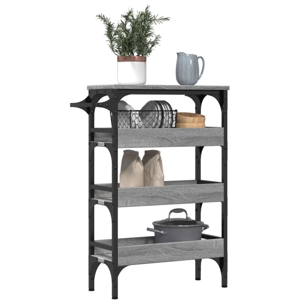 Kitchen Trolley Grey Sonoma 53x20x76 cm Engineered Wood