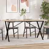 Dining Table X-Frame 140x80x75.5 cm Solid Wood Pine and Cast Iron