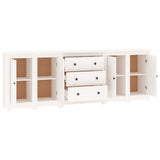 Sideboard White 230x35x80 cm Solid Wood Pine