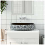 Countertop Basin Black and Blue Oval 59x40x14 cm Ceramic